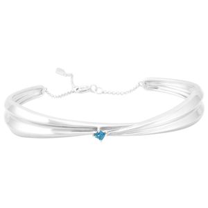 Bracelete em Prata 925 com Topázio London Carre - PU0053