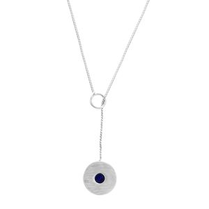 Colar em Prata 925 Círculo com Sodalita - CL1336