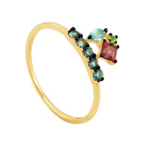 Anel em Ouro 18k com Pedras Naturais - AU7692