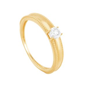 Anel em Ouro 18k Solitário com Diamante - AU7699