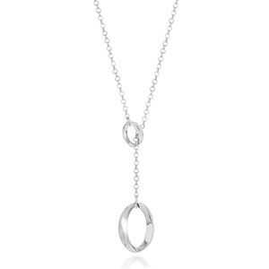 Colar em Prata 925 em Banho de Ródio Elos Oval - PL7948