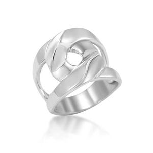 Anel em Prata 925 em Banho de Ródio Entrelaçado - PL7948