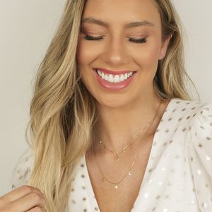 Colar em Ouro 18k com Menino e Pedras Naturais - AU7123