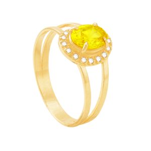 Anel de Formatura em Ouro 18k com Zircônias - AU7727