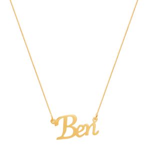 Gargantilha Ouro 18K Personalizado Nome 3 Letras - AU7500