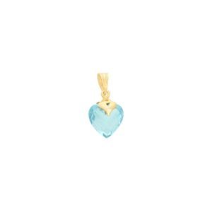 Pingente em Ouro 18K Topázio Azul em forma de Coração - AU5652