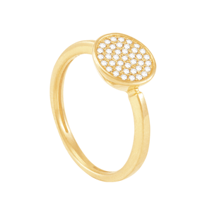 Anel em Ouro 18K Pavê com Zircônias - AU6547
