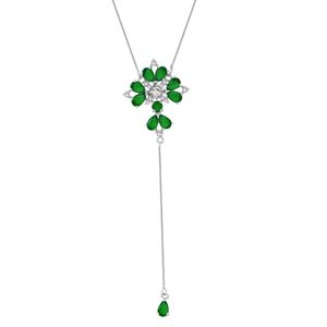 Colar em Prata 925 Cristal Esmeralda - PL8300