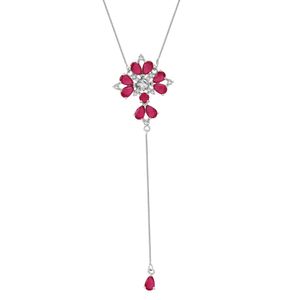 Colar em Prata 925 Cristal Rubi - PL8302