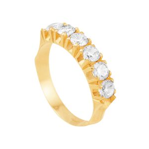 Meia Aliança em Ouro 18k com Zircônias - AU7905