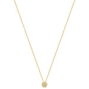 Gargantilha em Ouro 18K Pavê Hexagonal com Zircônias - AU8015