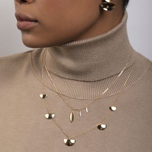 Gargantilha em Ouro 18k com Semi Círculos - AU7617
