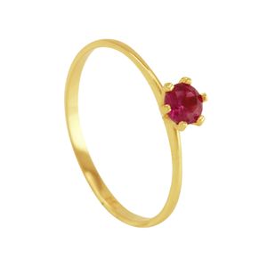 Anel Solitário em Ouro 18K com Zircônia - AU8102