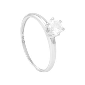 Anel Solitário Ouro Branco 18K com Topázio - AU7829
