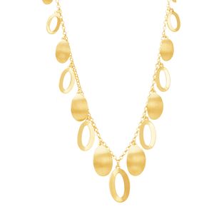 Colar em Ouro 18k com Franja com Ovais Foscos - AU8125
