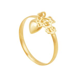 Anel em Ouro 18k Coração com Menina - AU8144