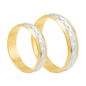Par Alianças Bodas de Prata em Ouro 18K - AU8108