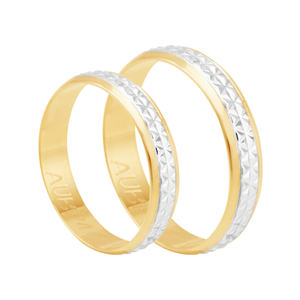 Par Alianças Bodas de Prata em Ouro 18K - AU8111