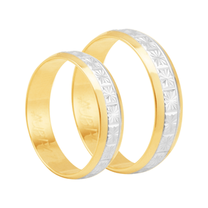Par Alianças Bodas de Prata em Ouro 18K - AU8114