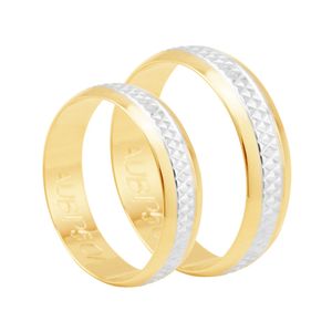 Par Alianças Bodas de Prata em Ouro 18K - AU8117