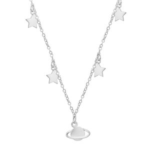 Colar em Prata 925 Jupter e Estrelinhas - PL9248