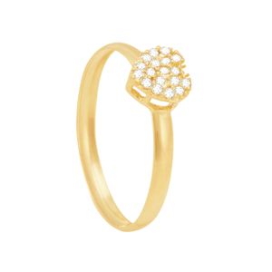 Anel em Ouro 18K Coração com Zircônias - AU8028