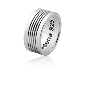 Anel Masculino Cinco Linhas Frisadas - PL9317