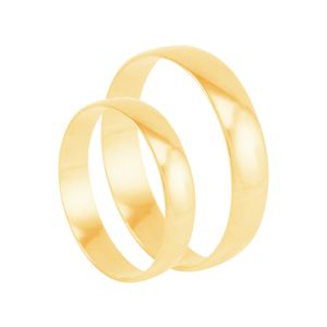 Par de Alianças em Ouro 18K 4MM - AU1455