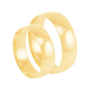 Par de Aliança 6MM Abaulada em Ouro 18K - AU7908