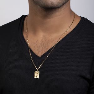 Pingente em Ouro 18k Placa com Cristo - AU7059