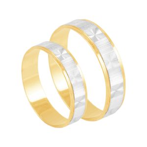 Par de Alianças Bodas de Prata em Ouro - AU2773