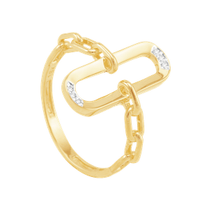 Anel em Ouro 18K Elos com Diamantes - AU8055