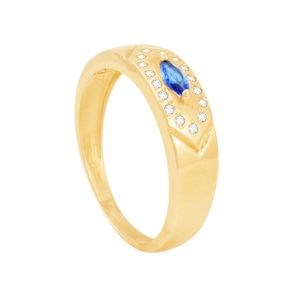Anel de Formatura em Ouro 18K Safira e Diamantes - AU7643