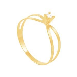 Anel Solitário em Ouro 18K com Diamante - AU2949