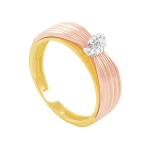 Anel em Ouro 18K Três Tons com Diamantes - AU1439