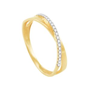 Anel em Ouro 18K Modelo X com Diamantes - AU2358