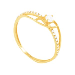 Anel Solitário em Ouro 18K com Diamantes - AU2426
