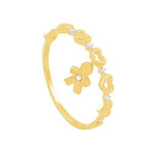 Anel em Ouro 18K Corações com Menino e Diamante - AU2500
