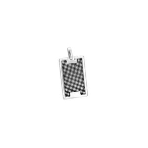 Pingente em Prata 925 Placa Quadrado - PL10077