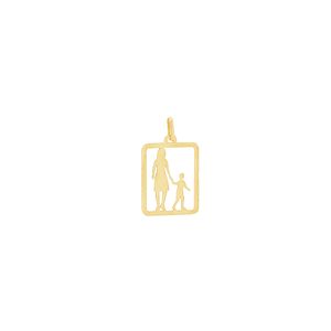 Pingente em Ouro 18k Placa Mãe e Filho - AU8340