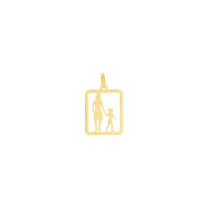Pingente em Ouro 18k Placa Mãe e Filha  - AU8341