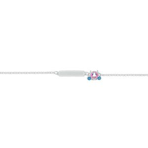 Pulseira Infantil em Prata 925 Placa e Carroagem - PL10440