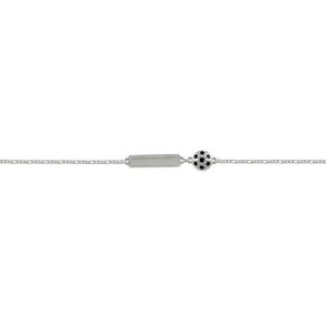 Pulseira Infantil em Prata 925 Placa com Bola - PL10442