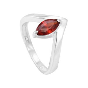 Anel em Prata 925 Cristal Rubi - PL10495