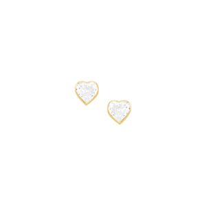 Brinco Infantil em Ouro 18K Coração com Zircônia 4MM - AU8462