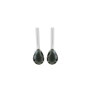 Brinco em Prata 925 Gota com Cristal Ônix - PL10867