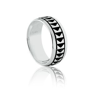 Anel em Prata 925 Masculino Trabalhado - PL10921
