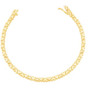 Pulseira em Ouro 18k Corações Lisos - AU8547