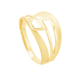 Anel em Ouro 18k Fosco, Vazado e Liso - AU8566