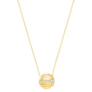 Gargantilha em Ouro 18k Círculo com Diamantes - AU8567